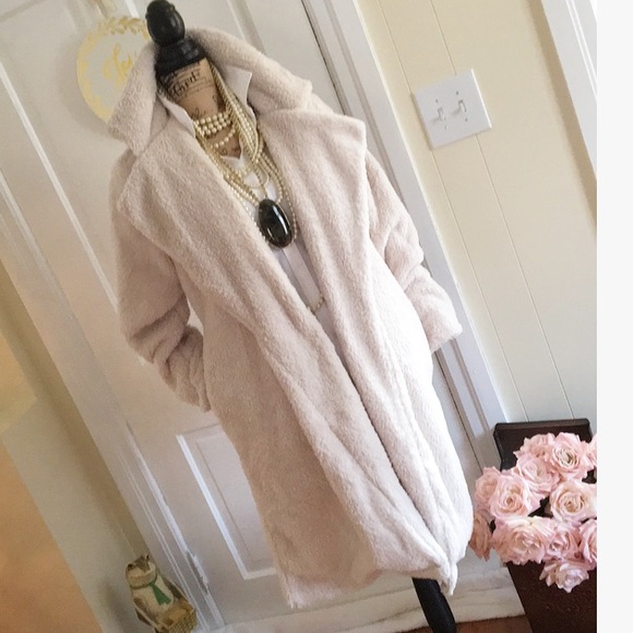Jackets & Blazers - BEST OFFER | Long Winter White Teddy Bear Coat
